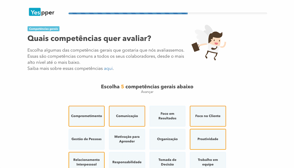 Escolha suas competências